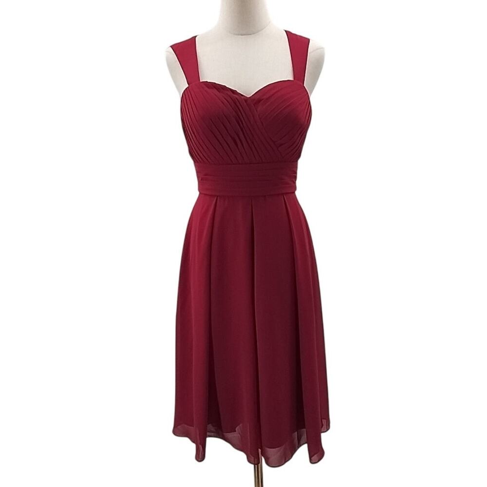 ALICEPUB SZ 8 M red bridesmaid wedding cocktail formal party mini dress NEW B36